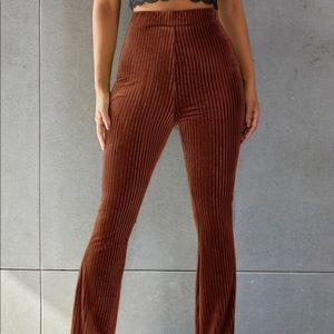 velvet brown flare pants